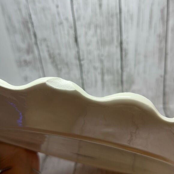 Ceramic Plate Palm Trees Fish Tropical Scene Shells On Edges Fishline - Picture 7 of 8